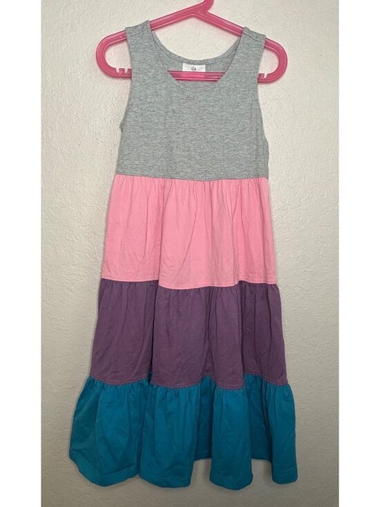 Hanna Andersson Other - Hanna Andersson Girls Sleeveless Tiered Colorblock Dress Sz 130 (8 Years)